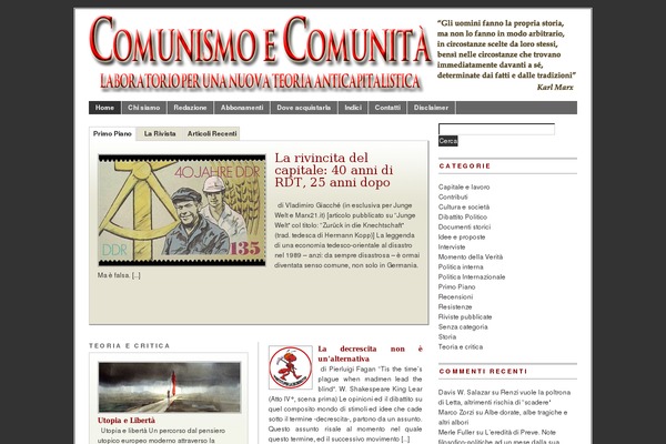 comunismoecomunita.org site used BranfordMagazine