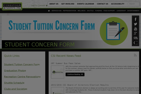 conestogastudents.com site used Conestoga-theme