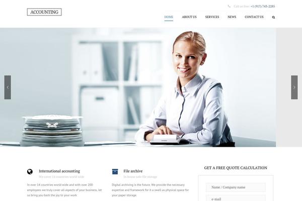 Accounting theme site design template sample