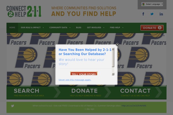 connect2help211.org site used Charity-hub