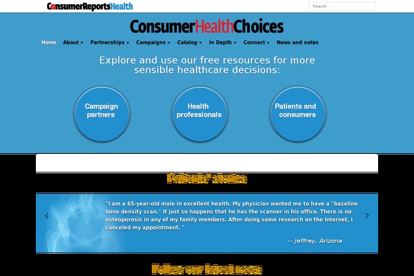 consumerhealthchoices.org site used Kicker