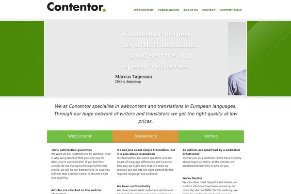 contentor theme websites examples