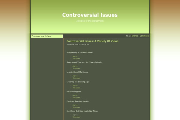 controversialissues.org site used Greening