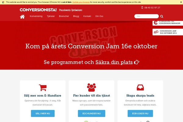 conversionista.se site used Conversionista