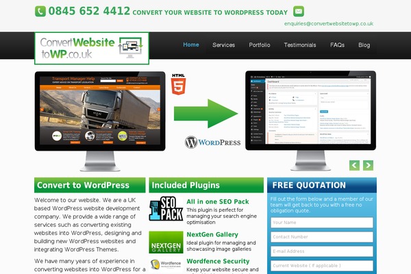 convertwebsitetowp.co.uk site used Convert