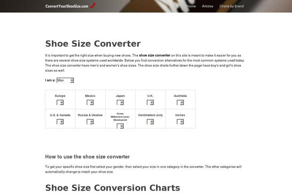 convertyourshoesize.com site used Shoetheme