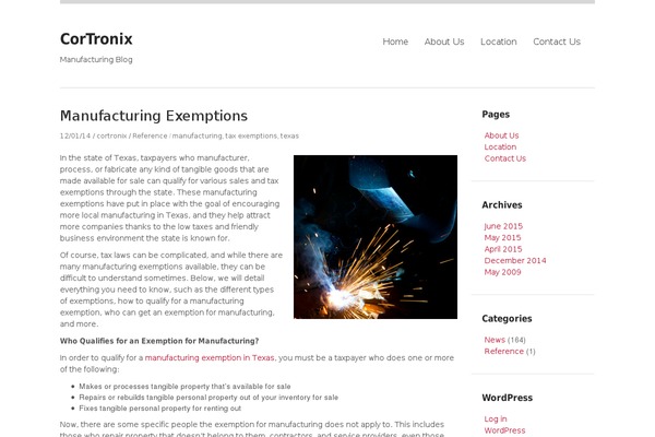 WordPress website example screenshot