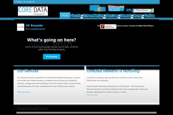 coredataresearch.co.uk site used Coredata