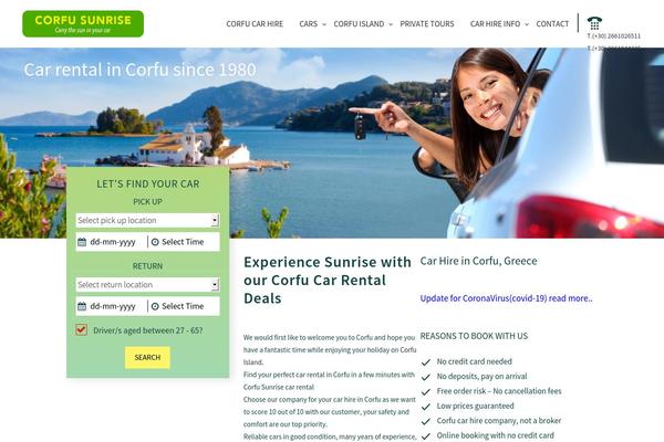 corfusunrise.com site used Carcorfu