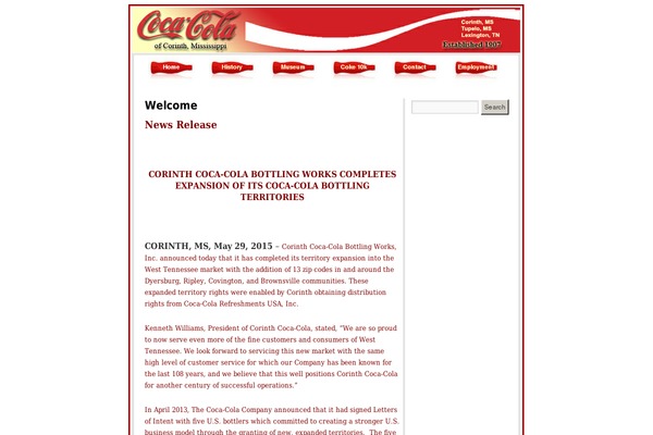 corinthcoke.com site used Ccmarcheleven