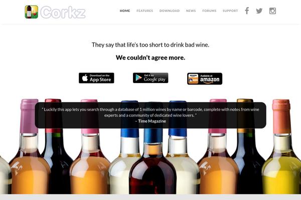 corkz.com site used Corkz