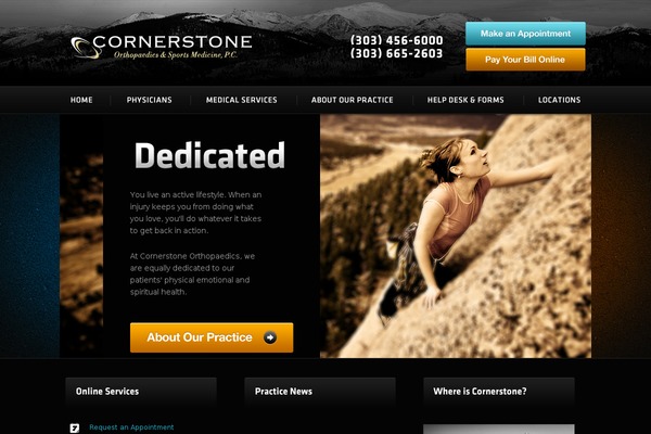 cornerstoneorthopedics.com site used Cornerstoneortho