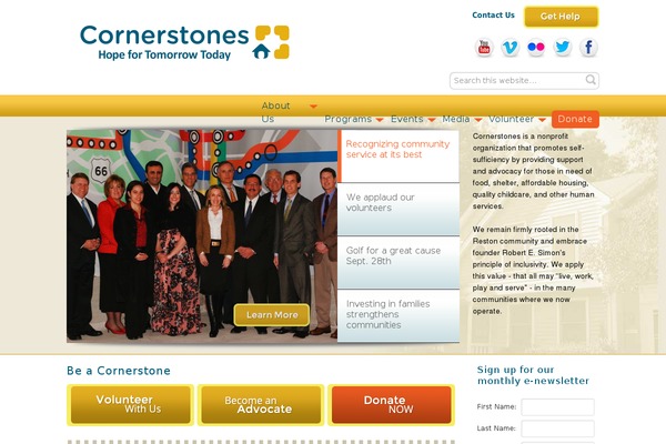 cornerstonesva.org site used Cornerstones1
