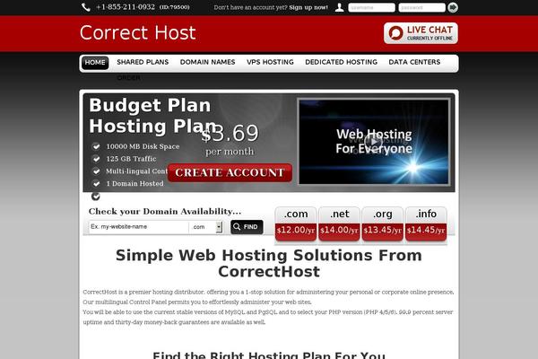 correcthost.com site used Next-level