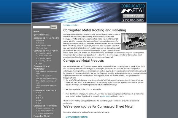corrugatedmetal.com site used Corrugated