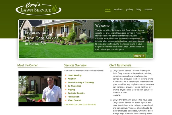 coryslawnservice.com site used Reno-lawn-care