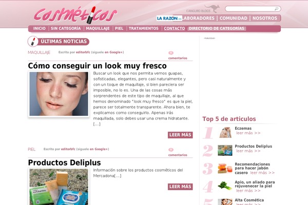 cosmeticos.net site used Canguro_rosa
