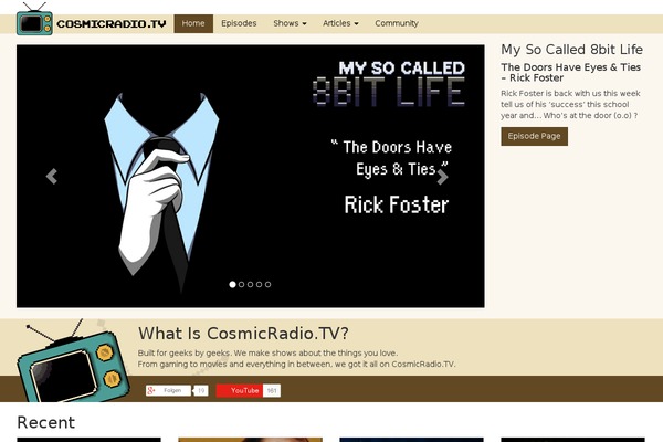 cosmicradio.tv site used Crtv-theme