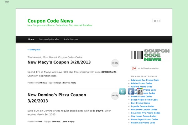 couponcodenews.com site used Duster
