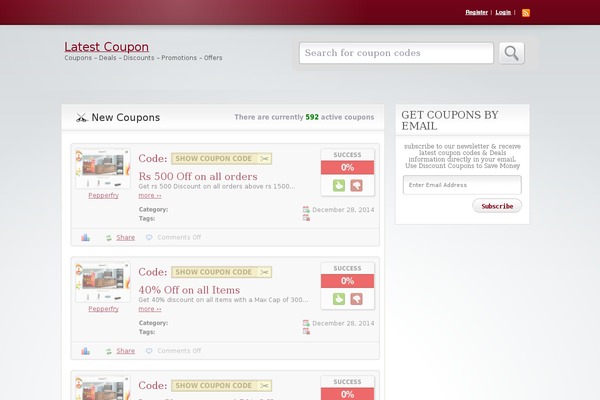 Coupon theme site design template sample