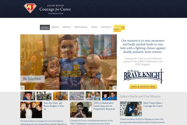 courageforcures.org site used Courage-theme
