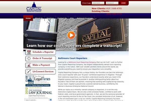 courtreporter-baltimore.com site used Capitalreportingcompany