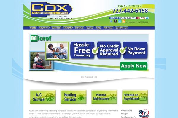 coxair.com site used Coxairconditioningandheating