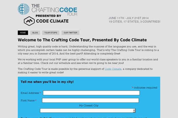 craftingcodetour.com site used Craftingcode