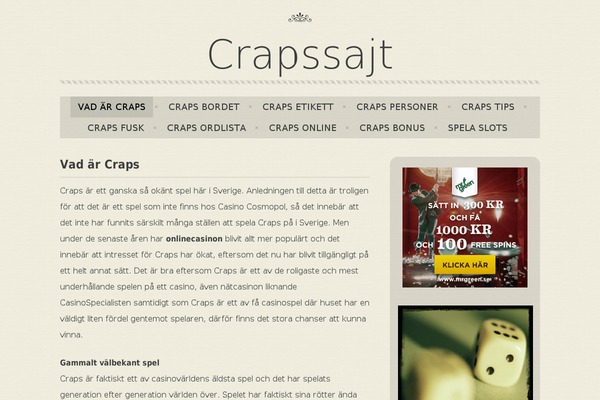 crapssajt.se site used Announcement