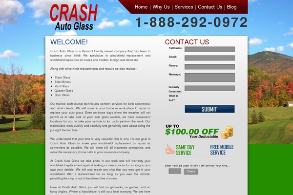crashautoglass.com site used Crash