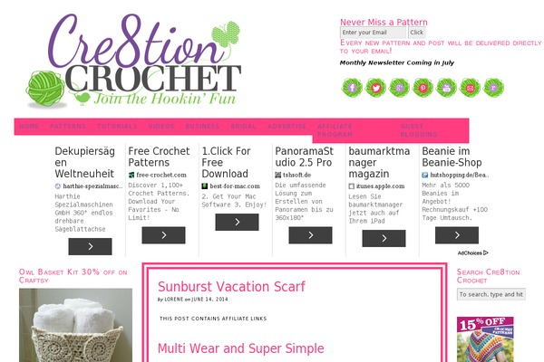 cre8tioncrochet.com site used Modern Blogger Pro