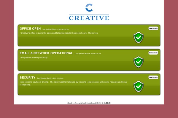 creativedcstatus.com site used Networkstatus