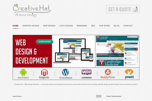 creativehat.co.uk site used Newsnote