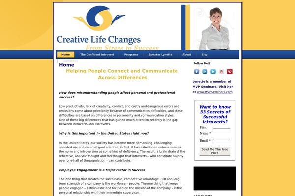 creativelifechanges.com site used Theme13