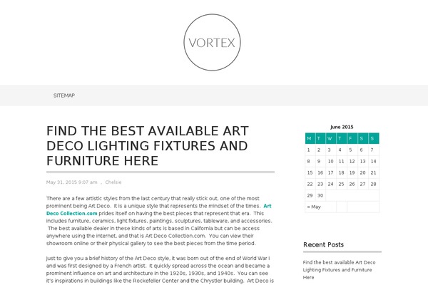 Vortex theme site design template sample