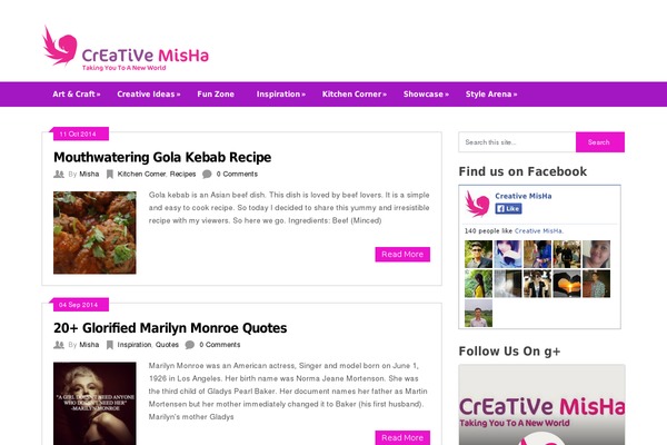 creativemisha.com site used Blossom Magazine