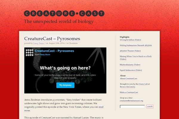 creaturecast.org site used Creaturecast