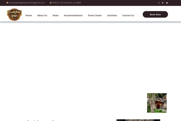 creeksidelodgelakemartin.com site used Creekside-theme