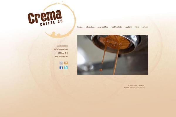 cremacoffee.ca site used Crema