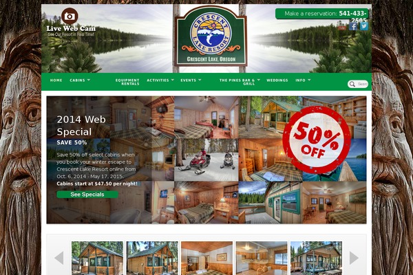 crescentlakeresort.com site used Pagelines-template-theme