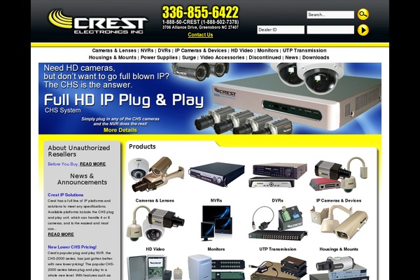 crestelectronics.com site used Crest