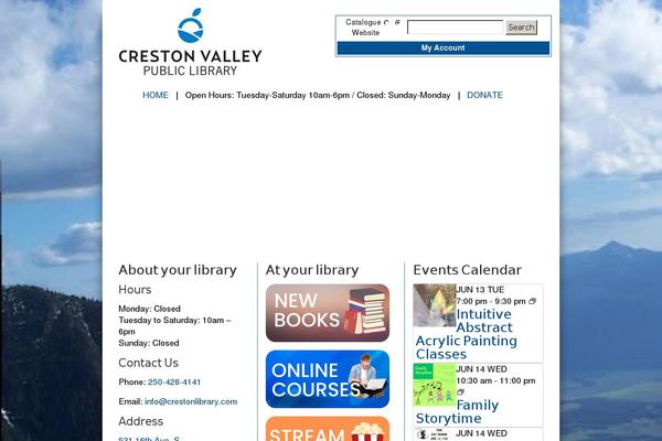 crestonlibrary.com site used Prototype-styled