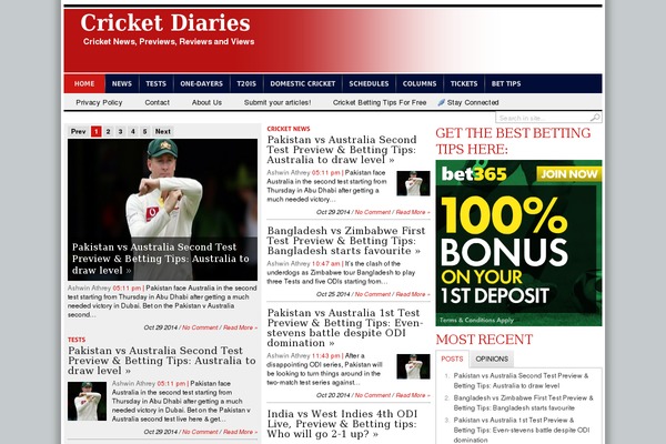 cricketdiaries.com site used Transcriptv1022