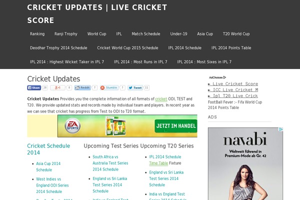 cricketupdates.in site used Cricket-tournament