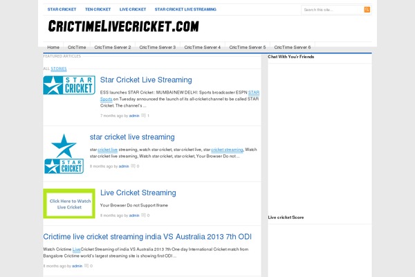 crictimelivecricket.com site used Frsh