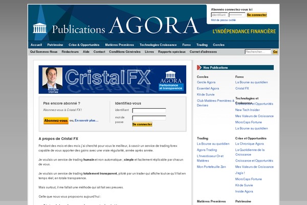 cristalfx.fr site used Agora-france