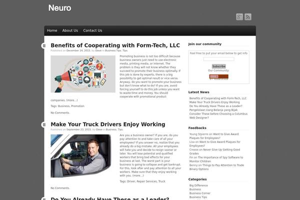 Neuro theme site design template sample