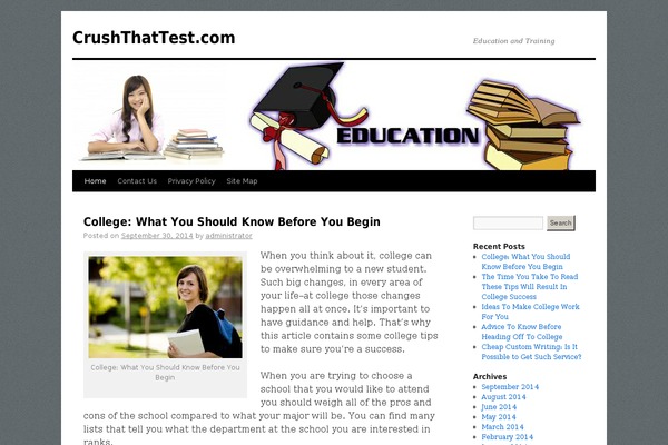Twenty Ten theme site design template sample