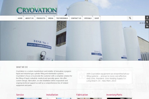 cryovation.com site used Zenden