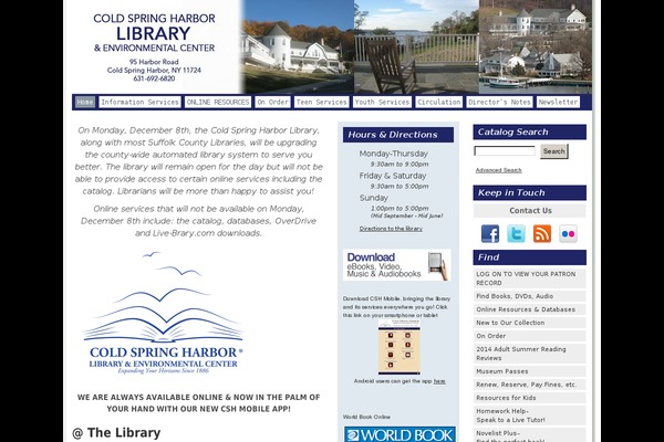 cshlibrary.org site used Csh_wp